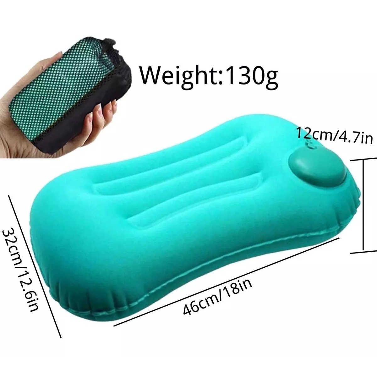 Almohada Hinchable Apta Para El Camping Y La Playa Verde