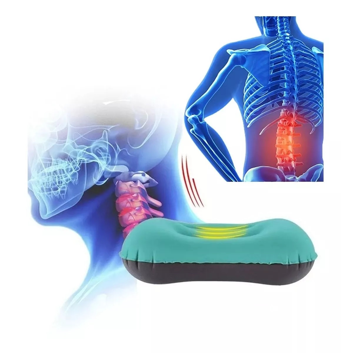 Almohada Hinchable Apta Para El Camping Y La Playa Verde