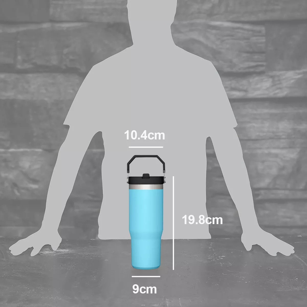Vaso Térmico De 30oz Acero Inoxidable Con Popote Y Asa Verded