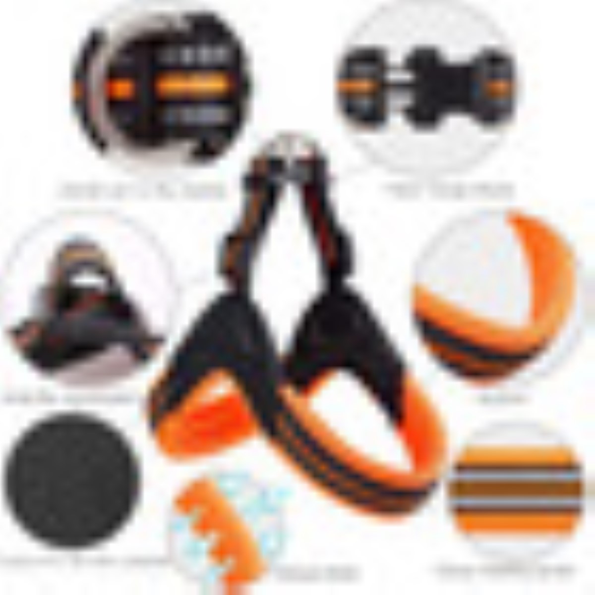 Pechera Correa Perro Reflectante 3 m Acolchado Talla L, Naranja/Negro