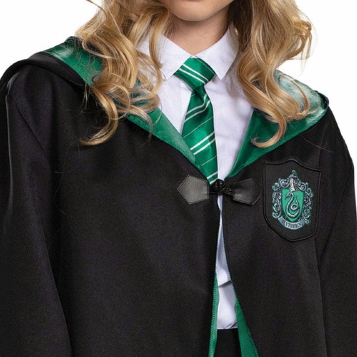 Disfraz Capa Harry Potter Bordada Hombre Mujer Negro Verde Cosplay Ropa TALLA S