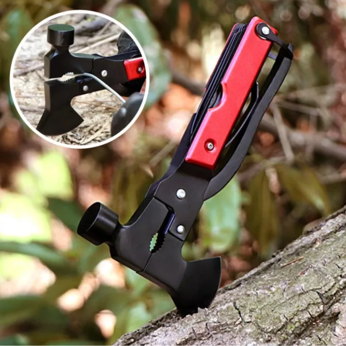 Multiherramienta Portatil Martillo Y Hacha 14 En 1 Con Funda