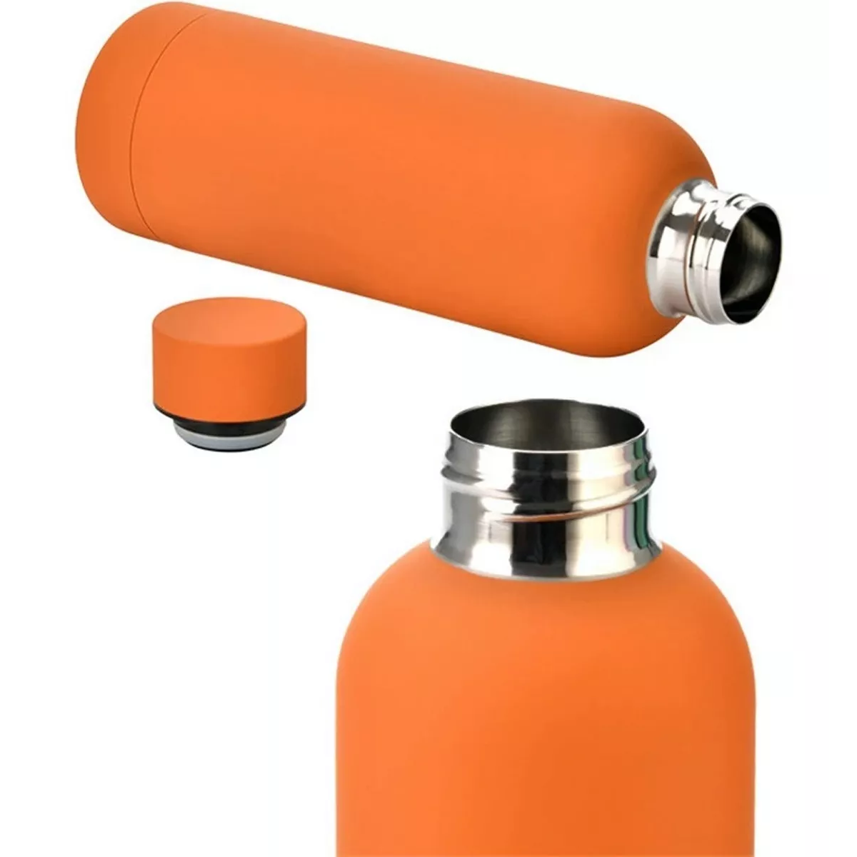 Termo Portátil De Acero Inoxidable 500ml Con Calor/frío Naranja