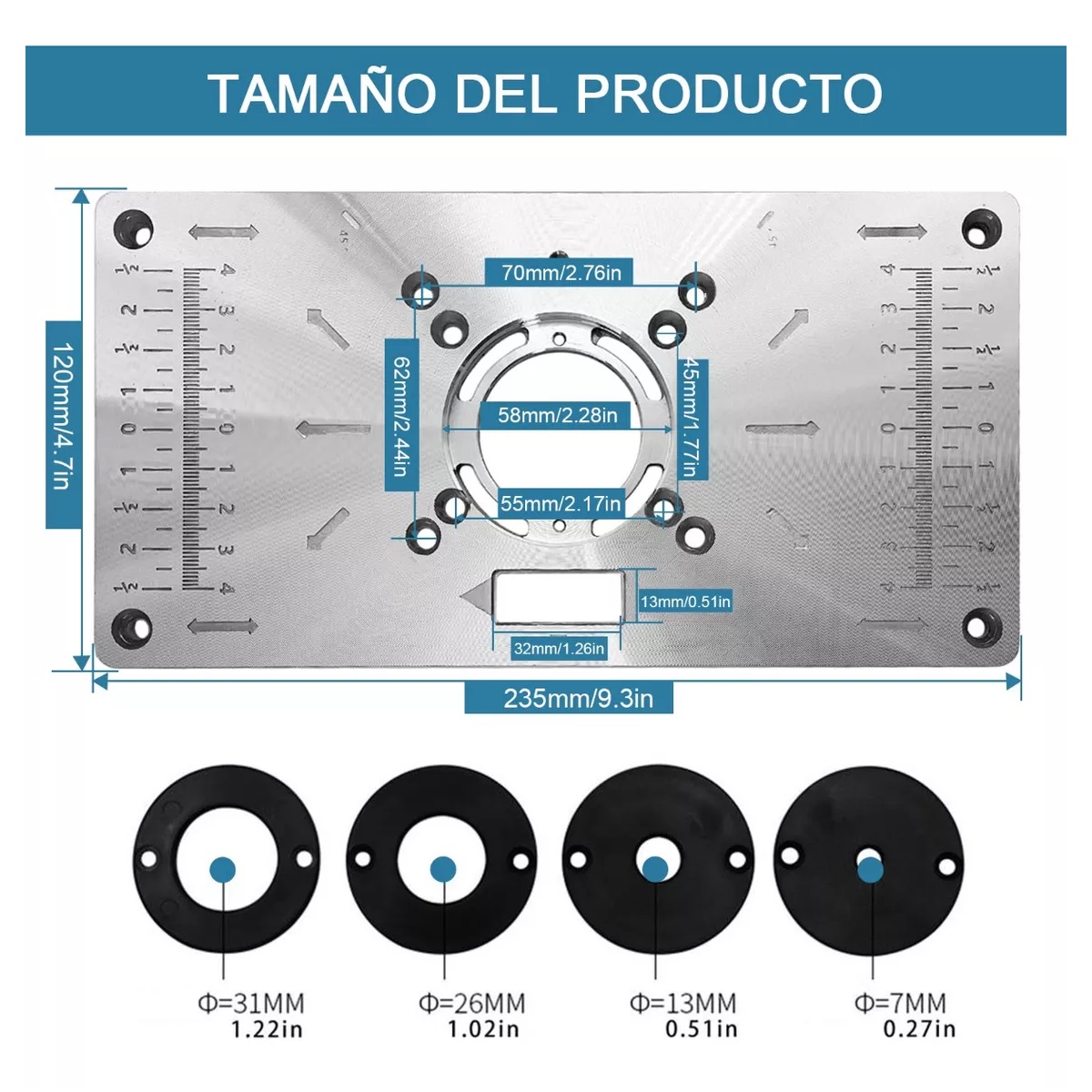 Mesa Router Multifuncional Inserto Placa Carpintería