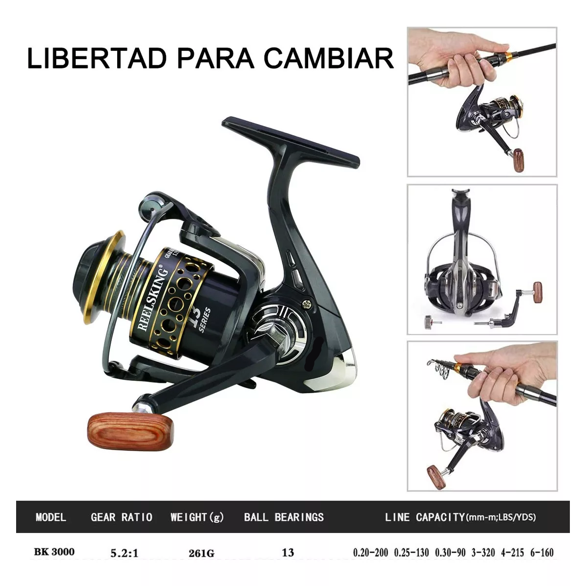 Kit De Pesca Telescópica Caña Y Carrete 2.4m Con Señuelos
