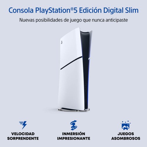 Consola Playstation 5 Slim Edición Digital Versión Nacional 1 Año de Garantía