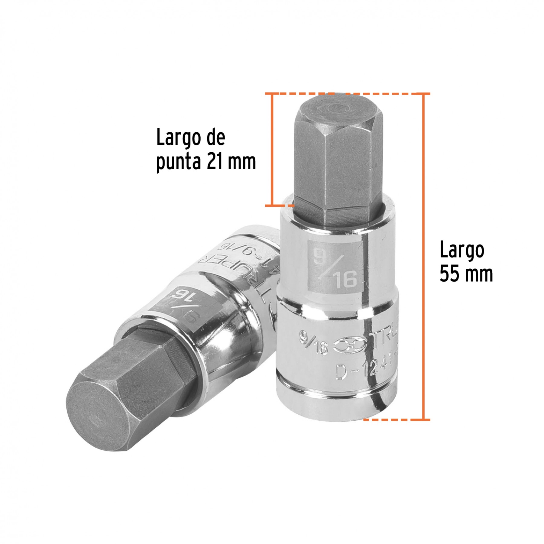 DADO PUNTA HEXAGONAL DE 9/16