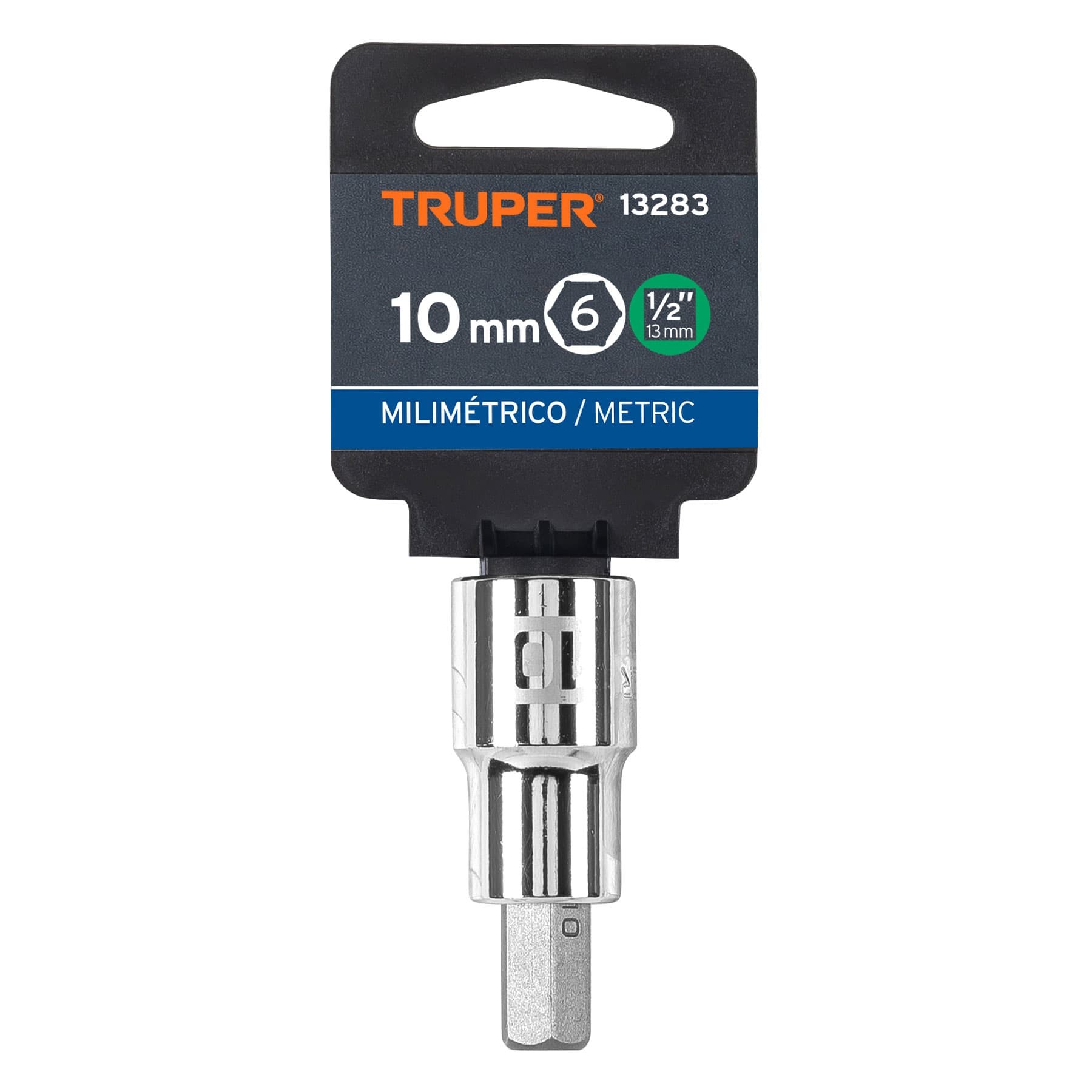 DADO PUNTA HEXAGONAL DE 10 MM, CUADRO 1/2", TRUPER 13283