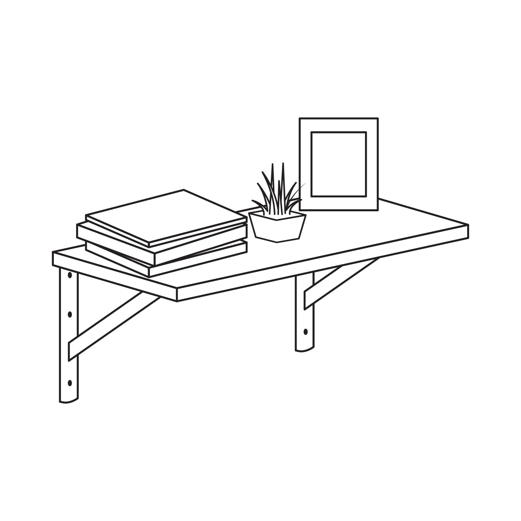 MÉNSULA DE ACERO REFORZADA NEGRA 8 X 12", FIERO 44676