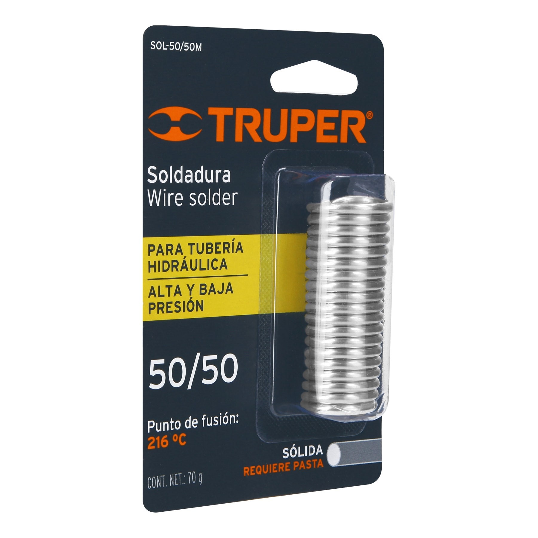 MINI SOLDADURA SÓLIDA 50/50 PARA TUBERÍA HIDRÁULICA, 70 G TRUPER 13288