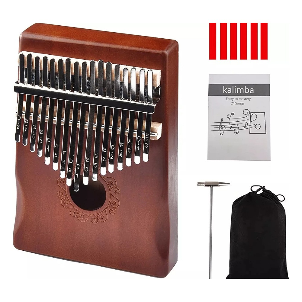 17 Teclas Kalimba Instrumento Musical Madera Piano De Mano