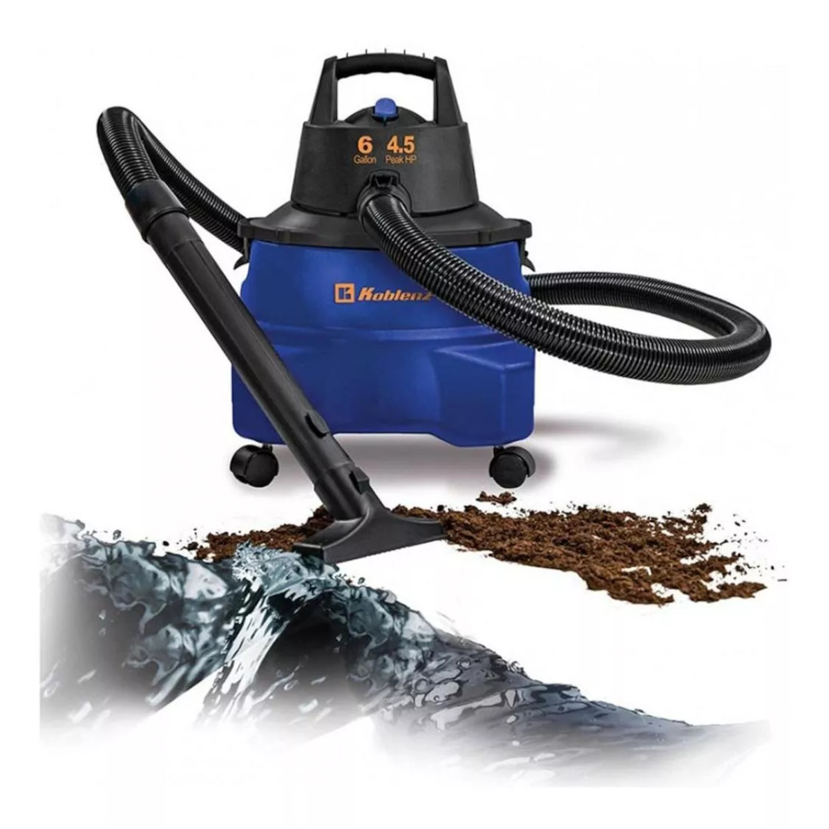 Aspiradora Koblenz Multiusos Seco Mojado 6 Galones 4.5 HP