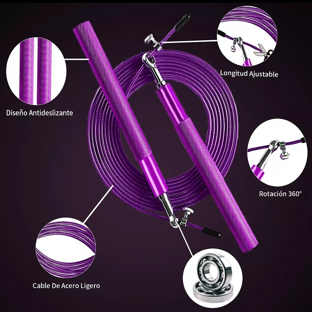 360 Cuerda Para Saltar Ajustable Crossfit Ultra Rapida 3m