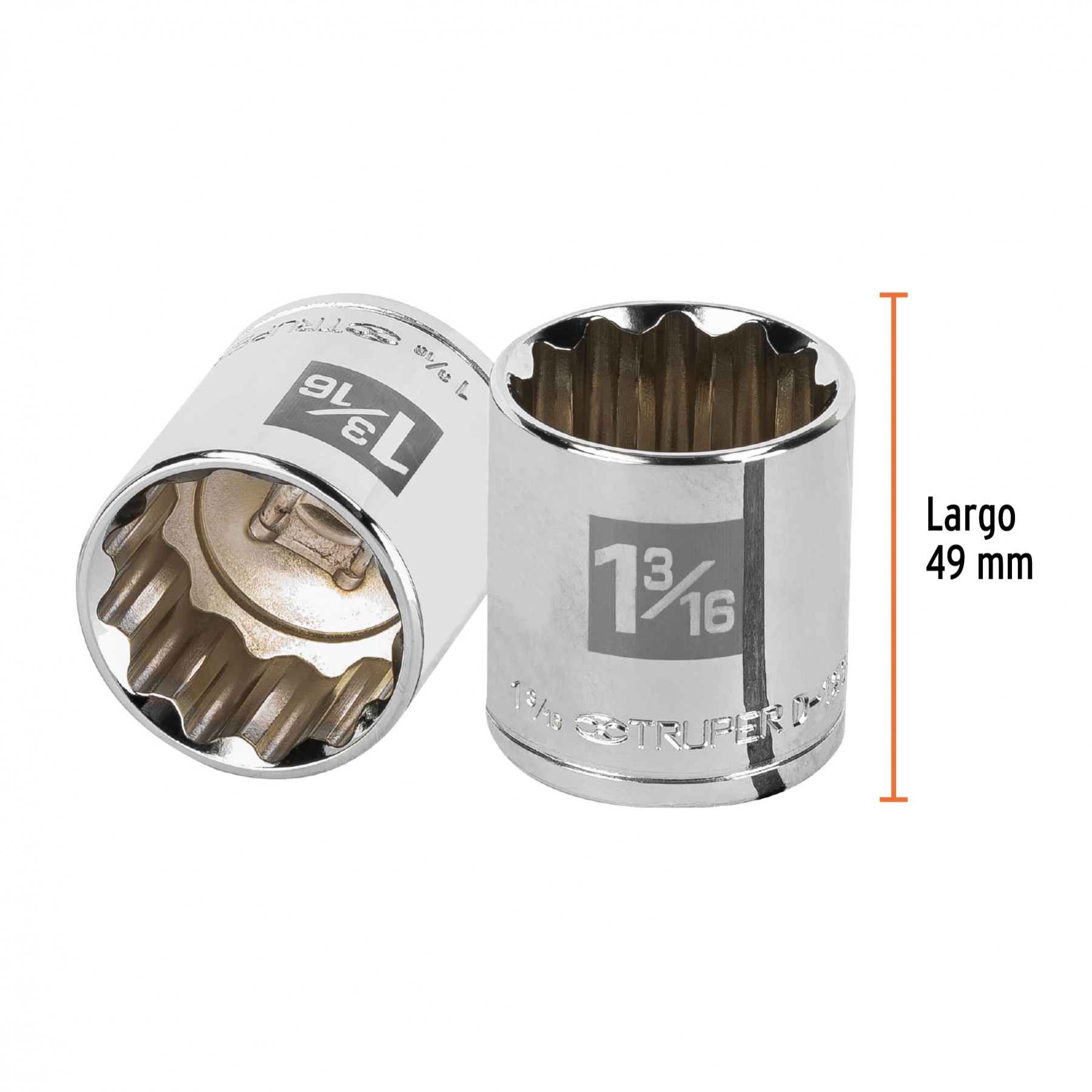 DADO DE 1-3/16", 12 PUNTAS, CUADRO 1/2", TRUPER 13313
