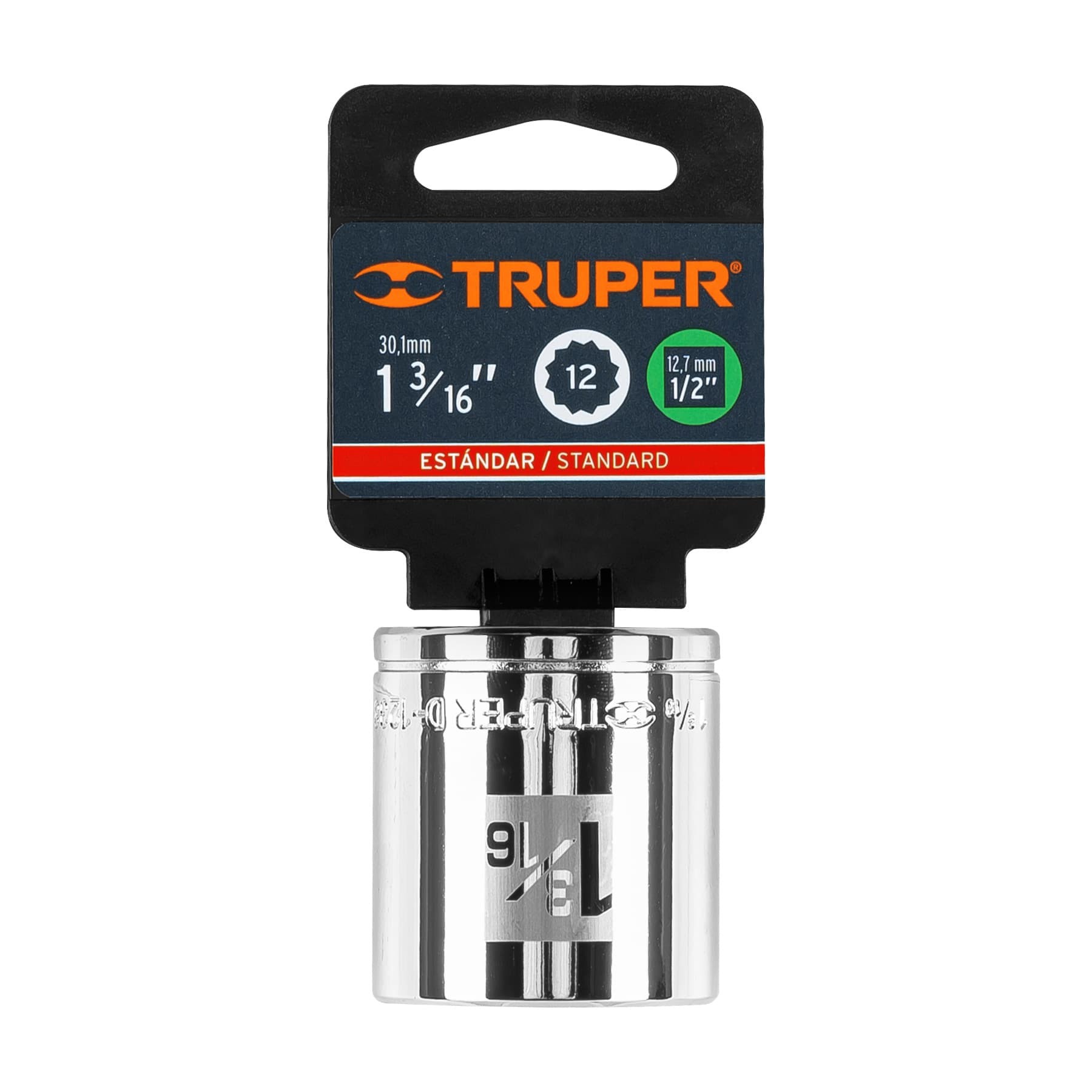 DADO DE 1-3/16", 12 PUNTAS, CUADRO 1/2", TRUPER 13313