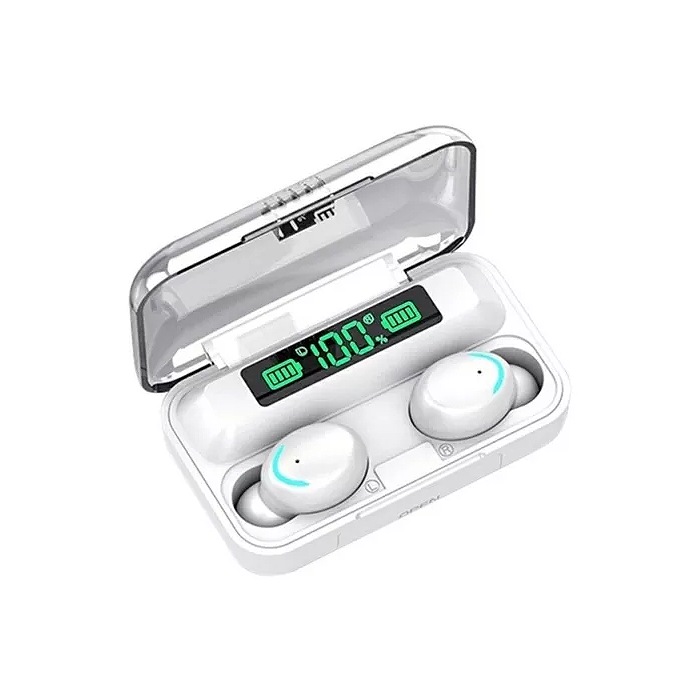 Audífonos in-ear gamer inalámbricos TWS F9-5 BTH-F9-5 blanco con luz LED