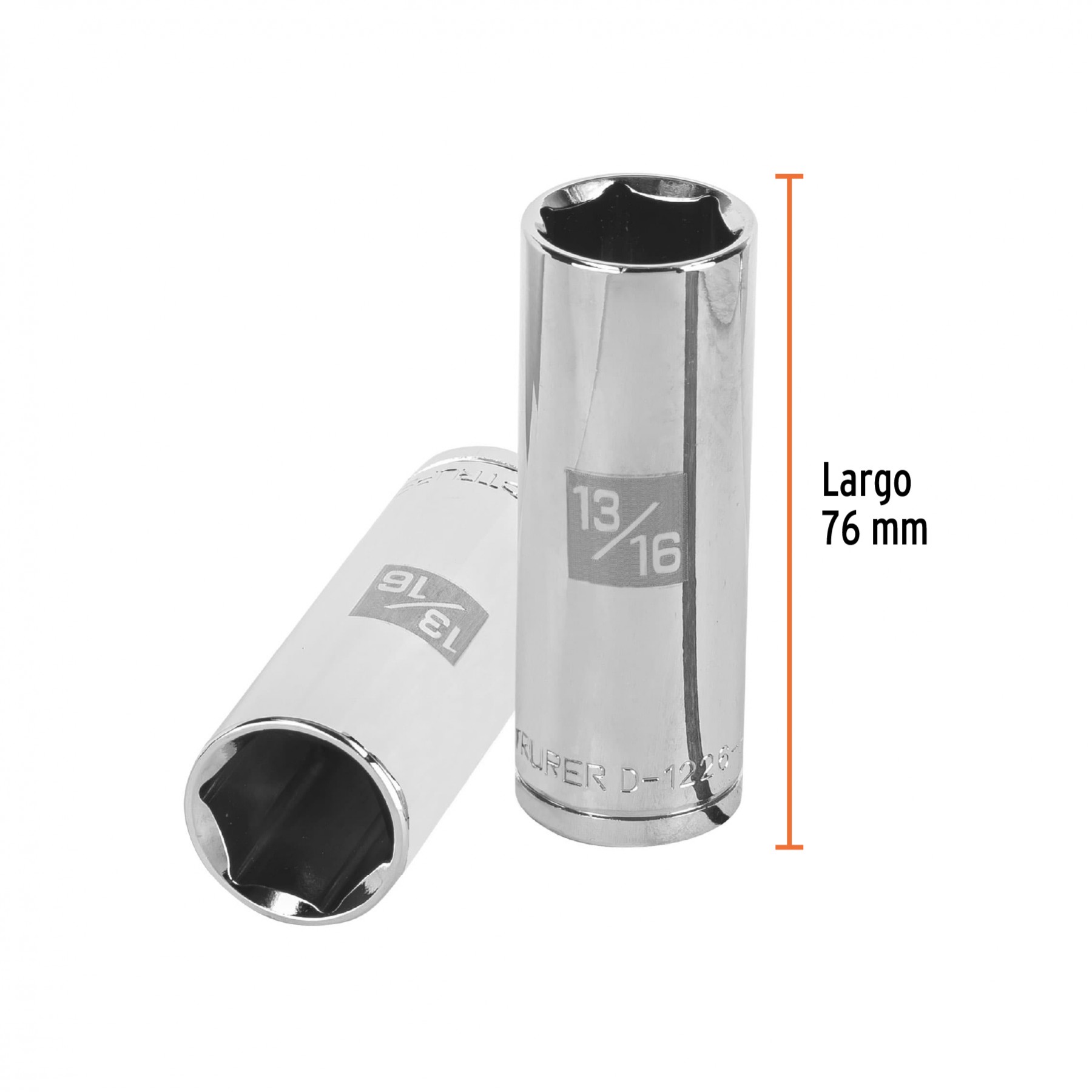 DADO LARGO DE 13/16", 6 PUNTAS, CUADRO 1/2", TRUPER 13330
