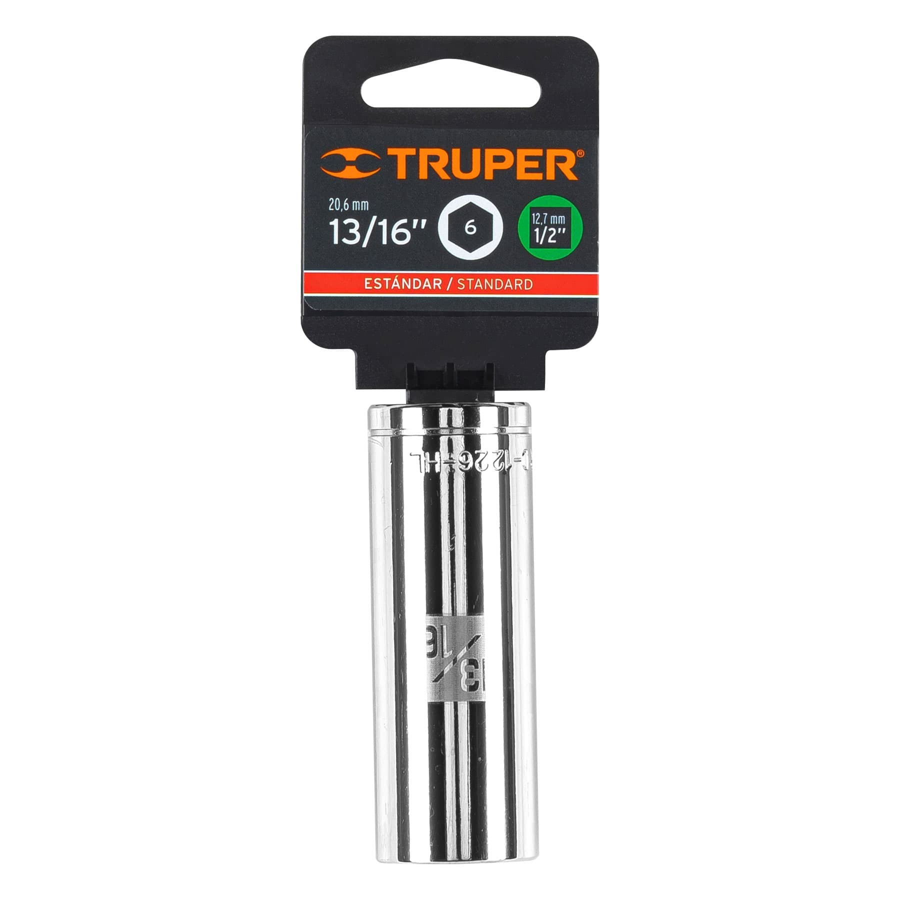 DADO LARGO DE 13/16", 6 PUNTAS, CUADRO 1/2", TRUPER 13330