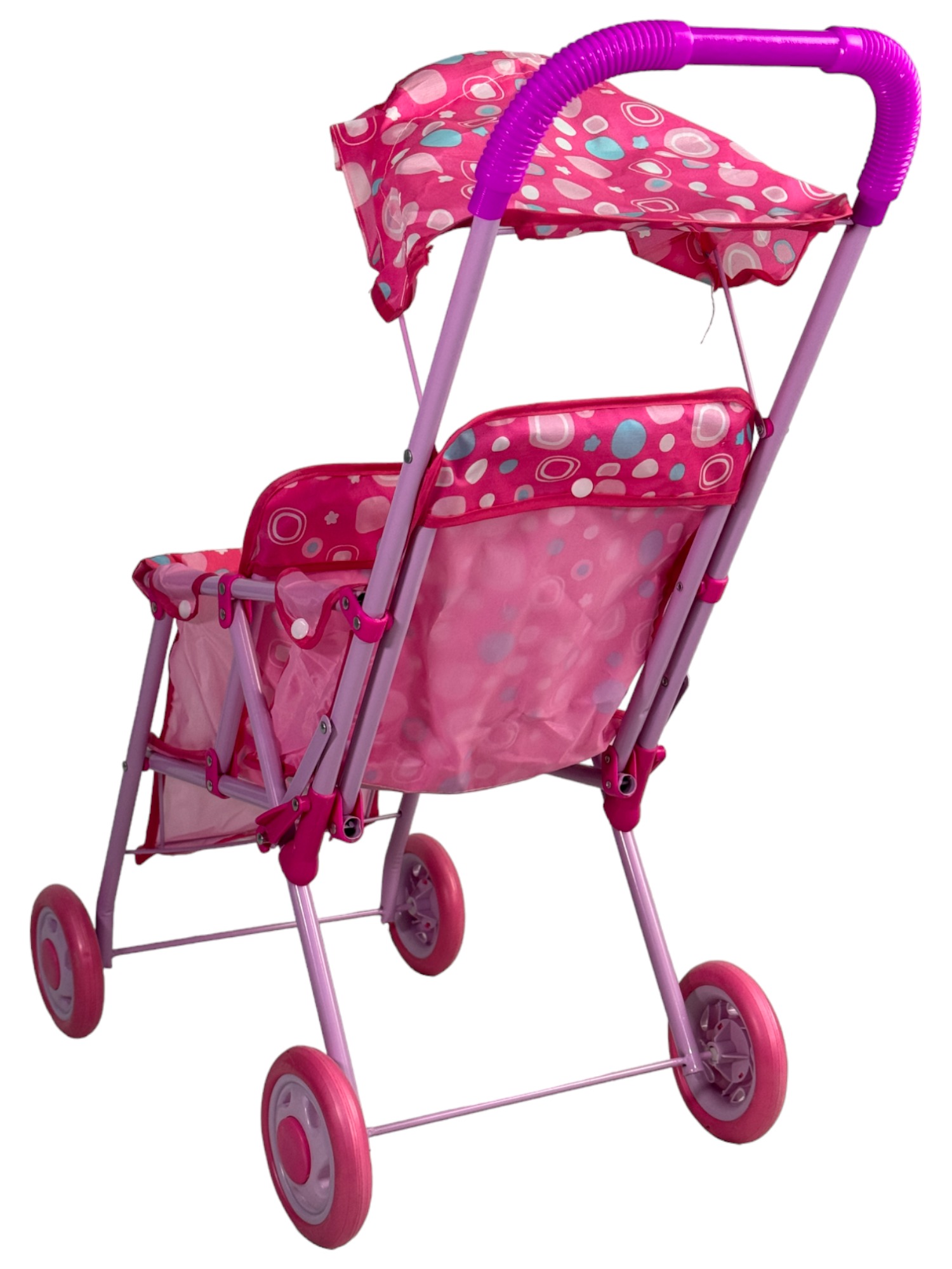 Carriola para Muñecas de Juguete Plegable Doble Gemelar  - Rosa.