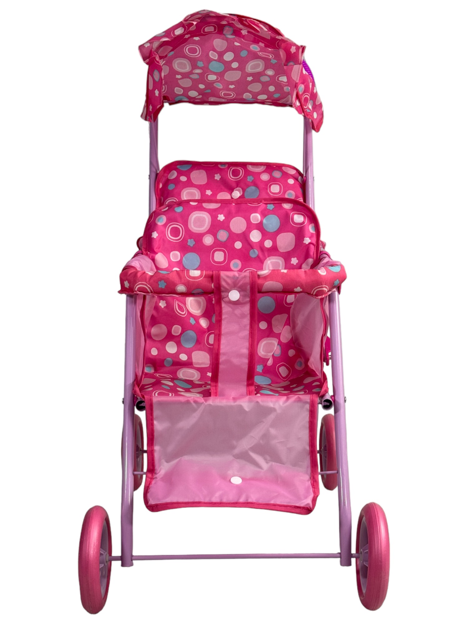 Carriola para Muñecas de Juguete Plegable Doble Gemelar  - Rosa.