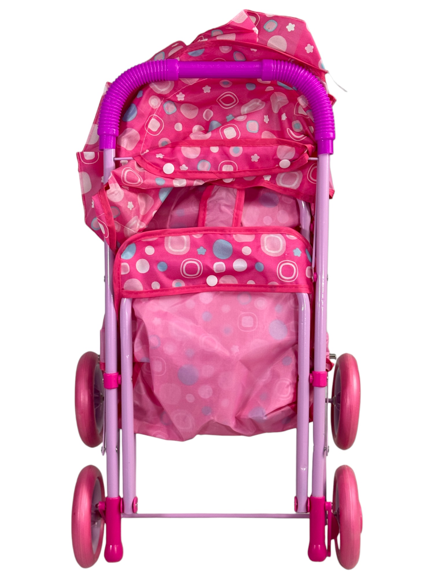 Carriola para Muñecas de Juguete Plegable Doble Gemelar  - Rosa.