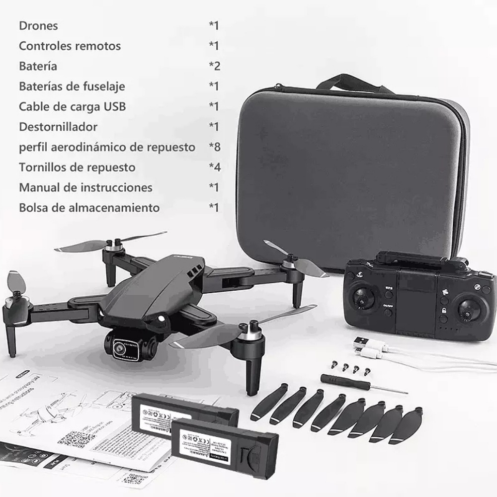 Mini drone Axnen L900 PRO SE con cámara 4K negro 5GHz 2 baterías