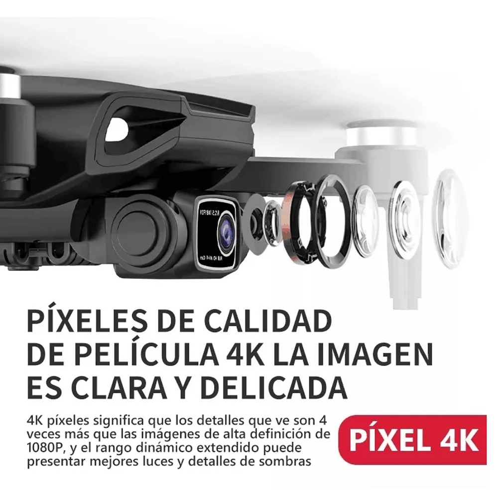 Mini drone Axnen L900 PRO SE con cámara 4K negro 5GHz 2 baterías