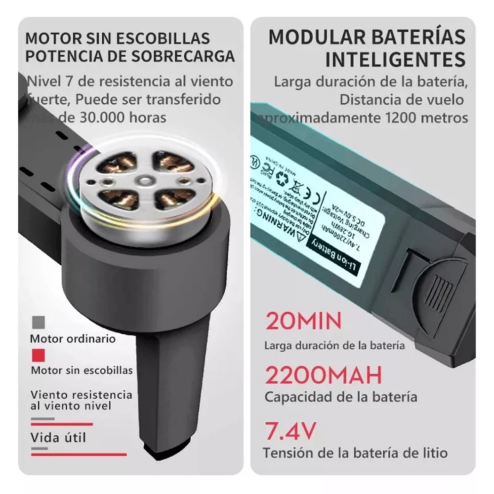 Mini drone Axnen L900 PRO SE con cámara 4K negro 5GHz 2 baterías