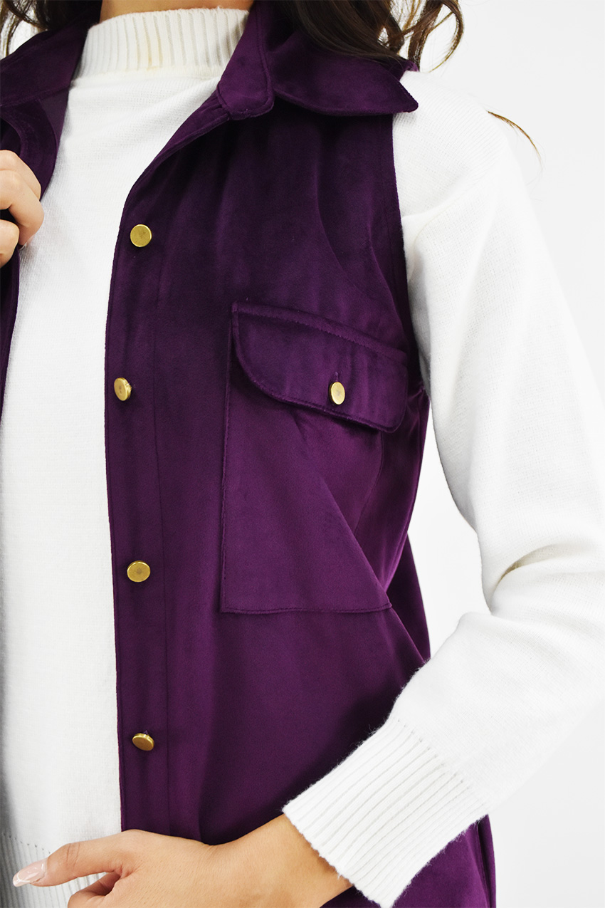 Chaleco de gamuza Roman Fashion /Juvenil, 1110 (Morado) 