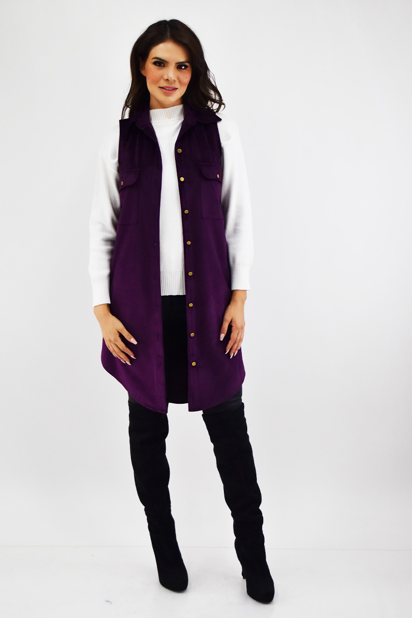 Chaleco de gamuza Roman Fashion /Juvenil, 1110 (Morado) 
