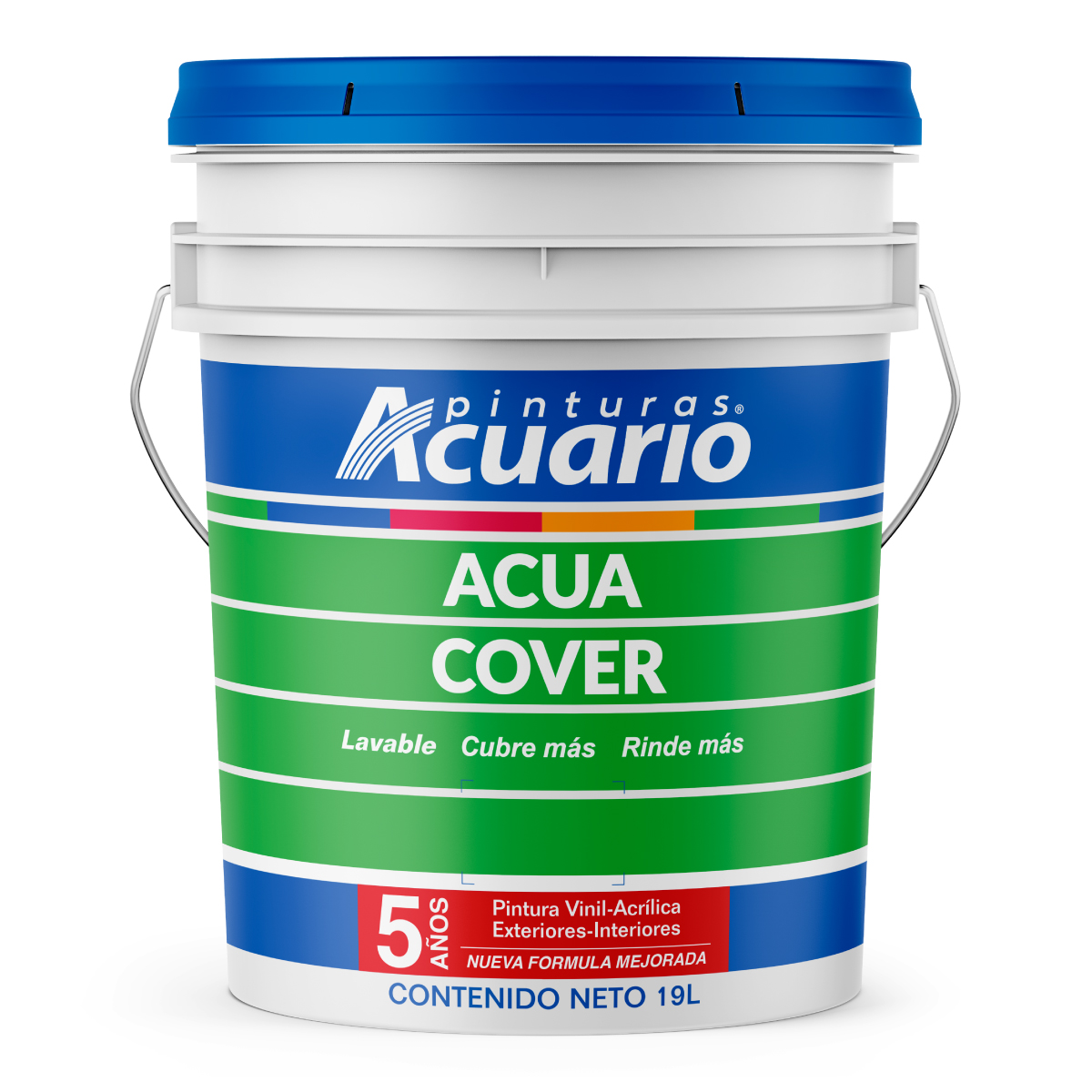 Pintura Vinílica Lavable Acuario Acua Cover 3 Años 19 Litros Verde Lima