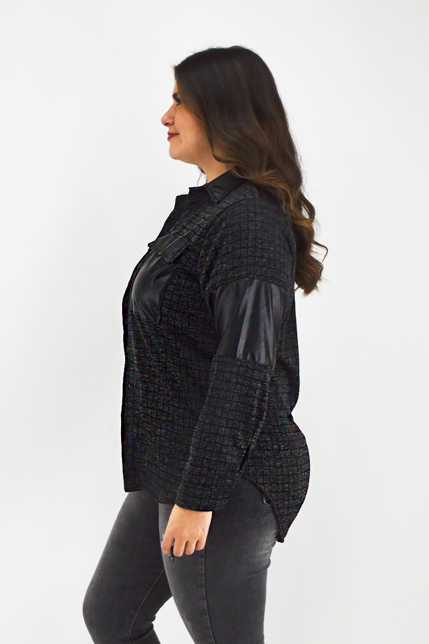Sobre camisa cuadros Roman Fashion /Tallas Extras, 8051 (Gris obscuro) 