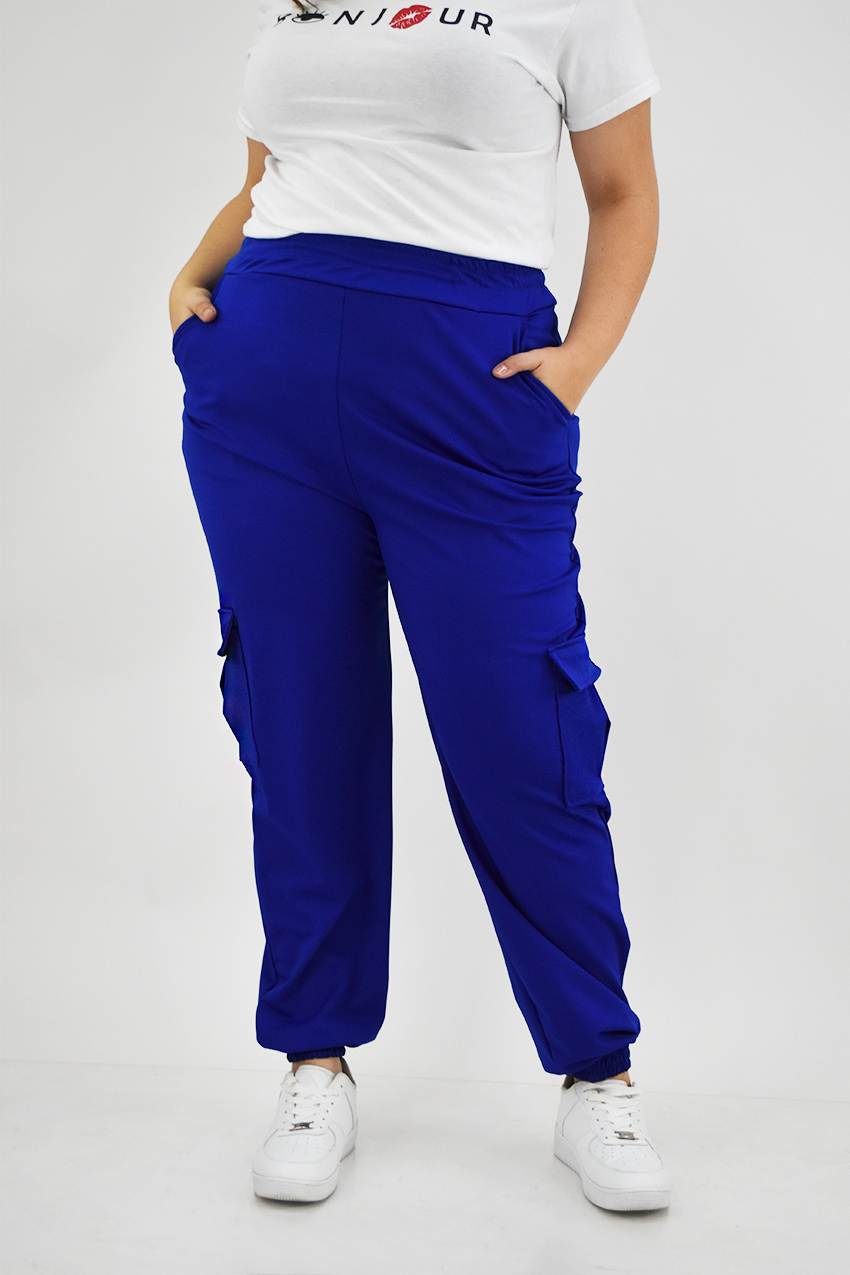 Pantalon tipo jogger Roman Fashion /Tallas Extras, 7028 (Azul rey) 