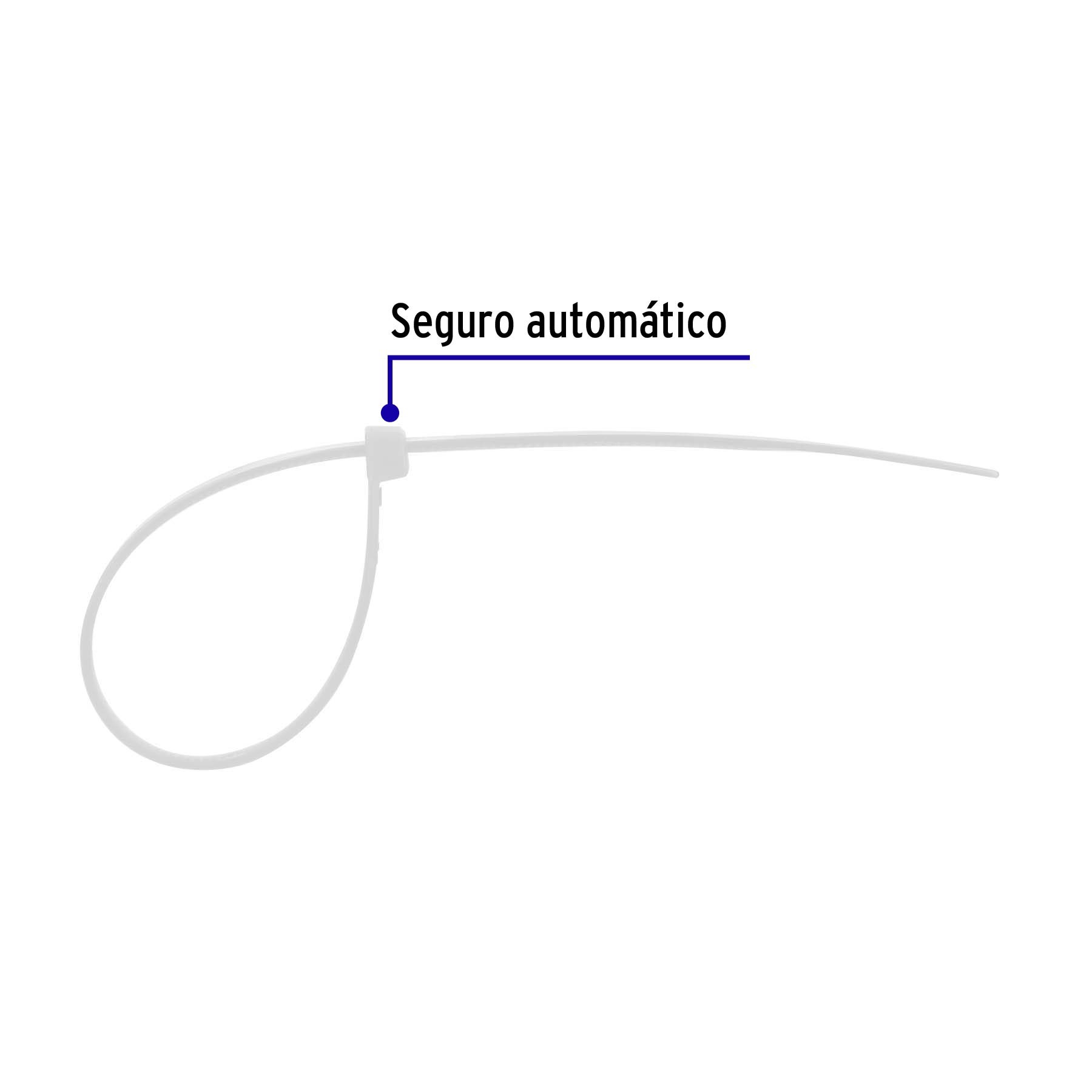 BOLSA CON 50 CINCHOS PLÁSTICOS 50 LB, 300X4.5 MM, NATURALES VOLTECK 44308