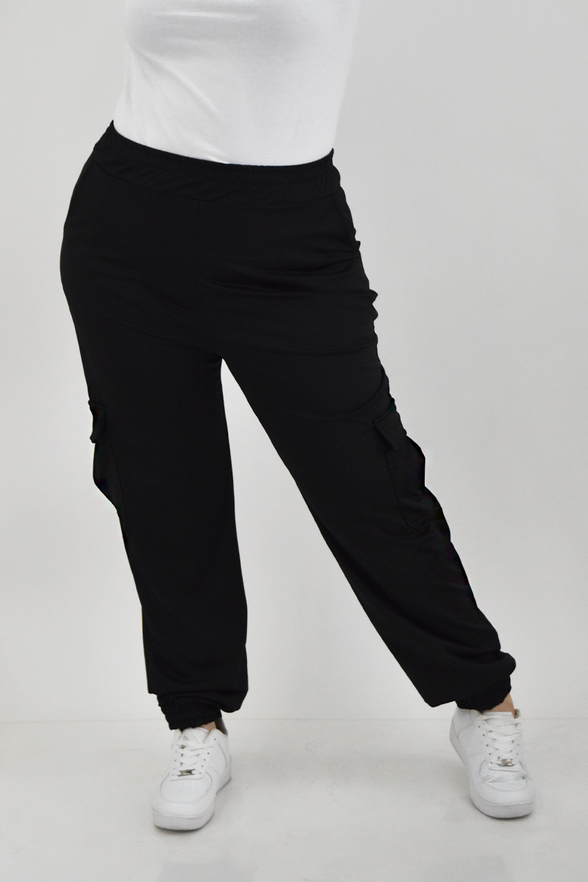 Pantalon tipo jogger Roman Fashion /Tallas Extras, 7028 (Negro) 