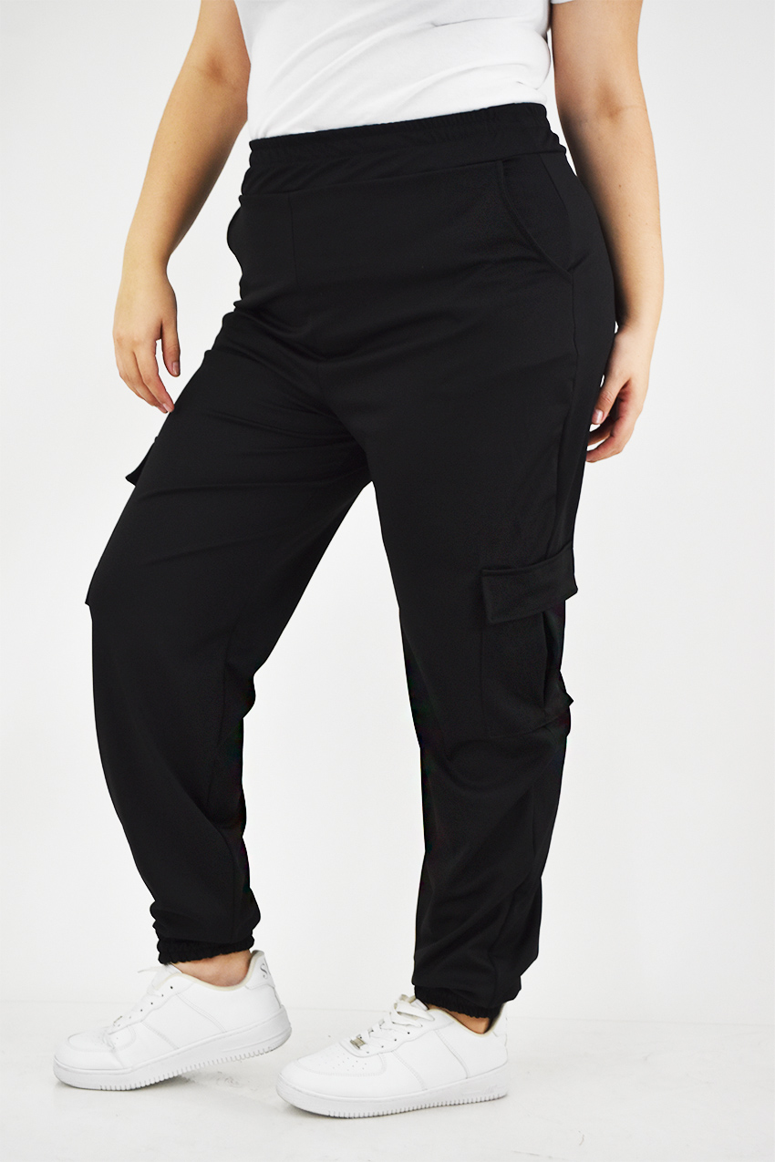 Pantalon tipo jogger Roman Fashion /Tallas Extras, 7028 (Negro) 