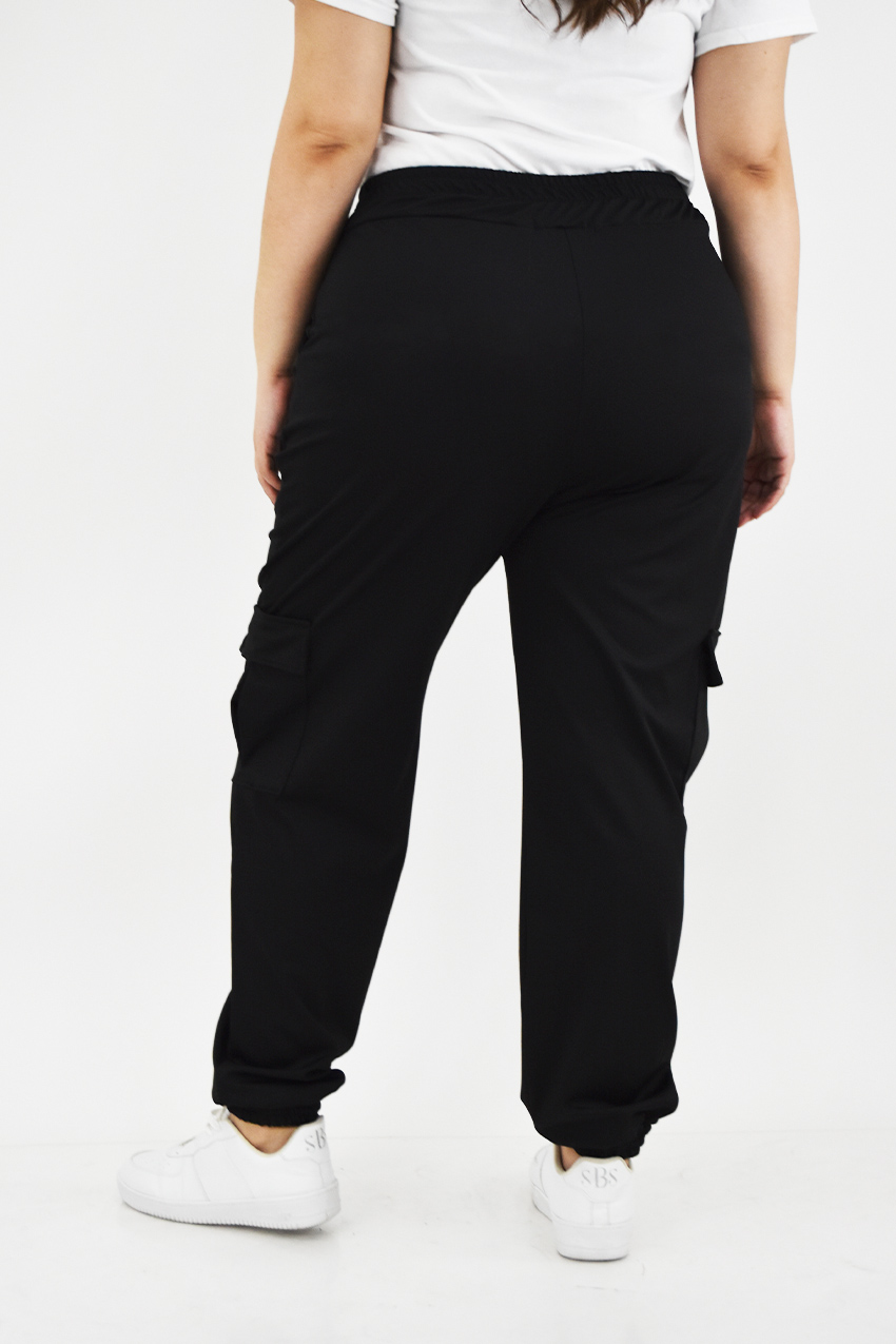 Pantalon tipo jogger Roman Fashion /Tallas Extras, 7028 (Negro) 