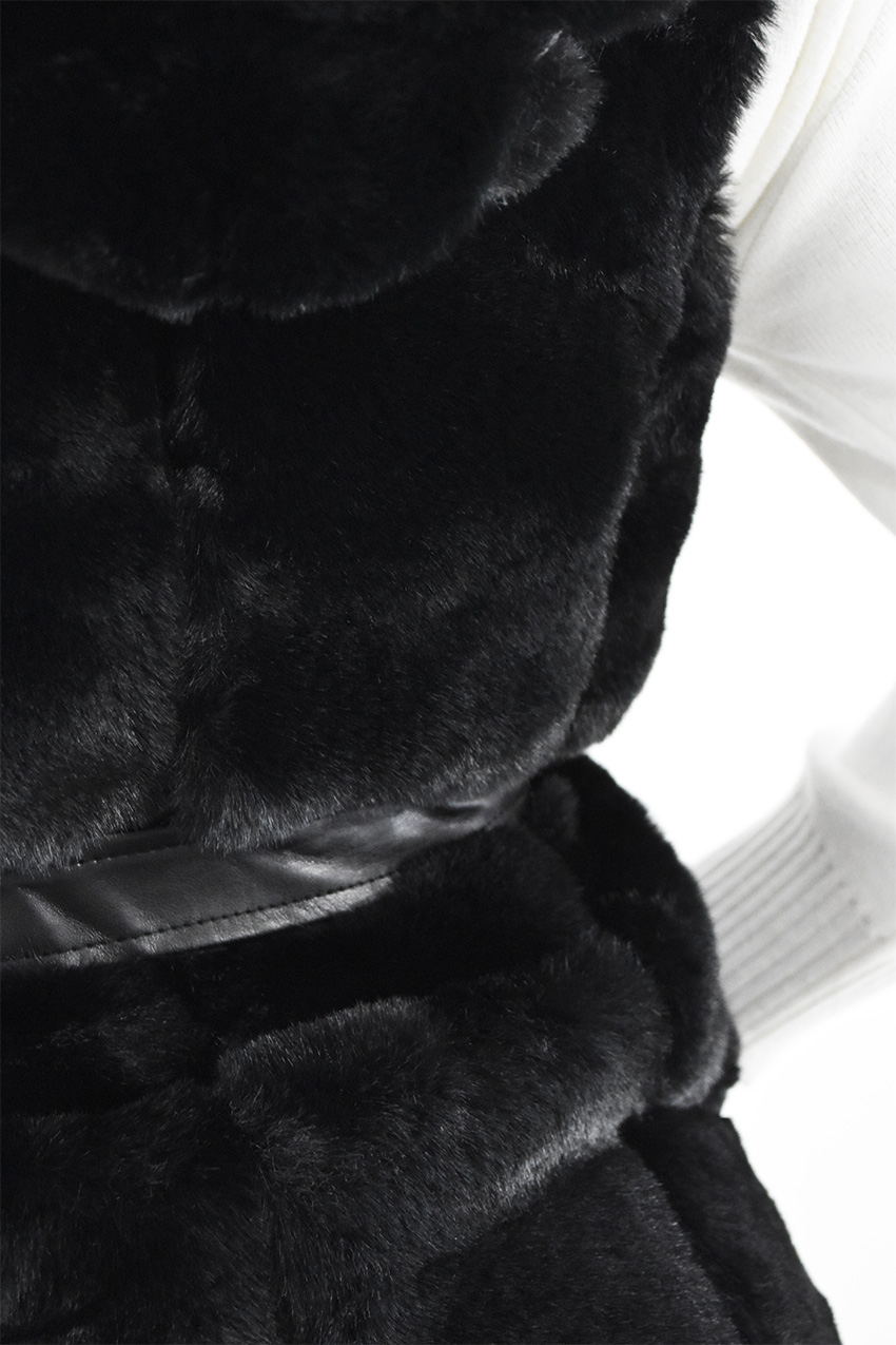 Chaleco de peluche con cinto Juvenil, 2410 (Negro) 