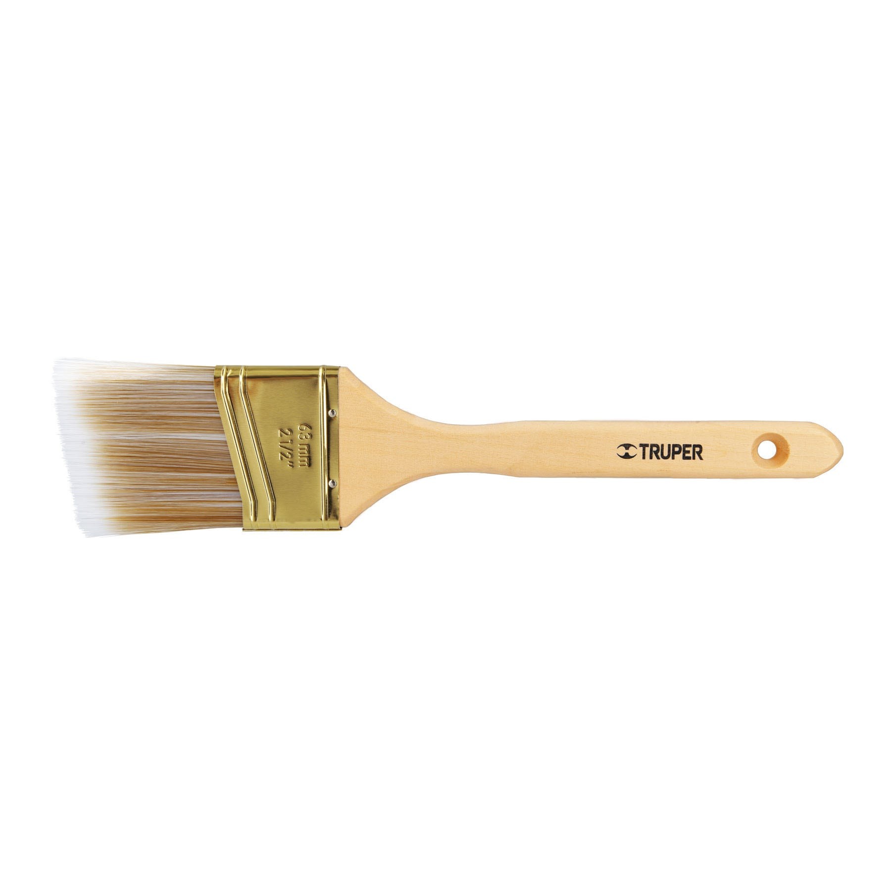 BROCHA CERDAS SINTÉTICAS 2-1/2" CORTE ANGULAR, MANGO MADERA TRUPER 13340