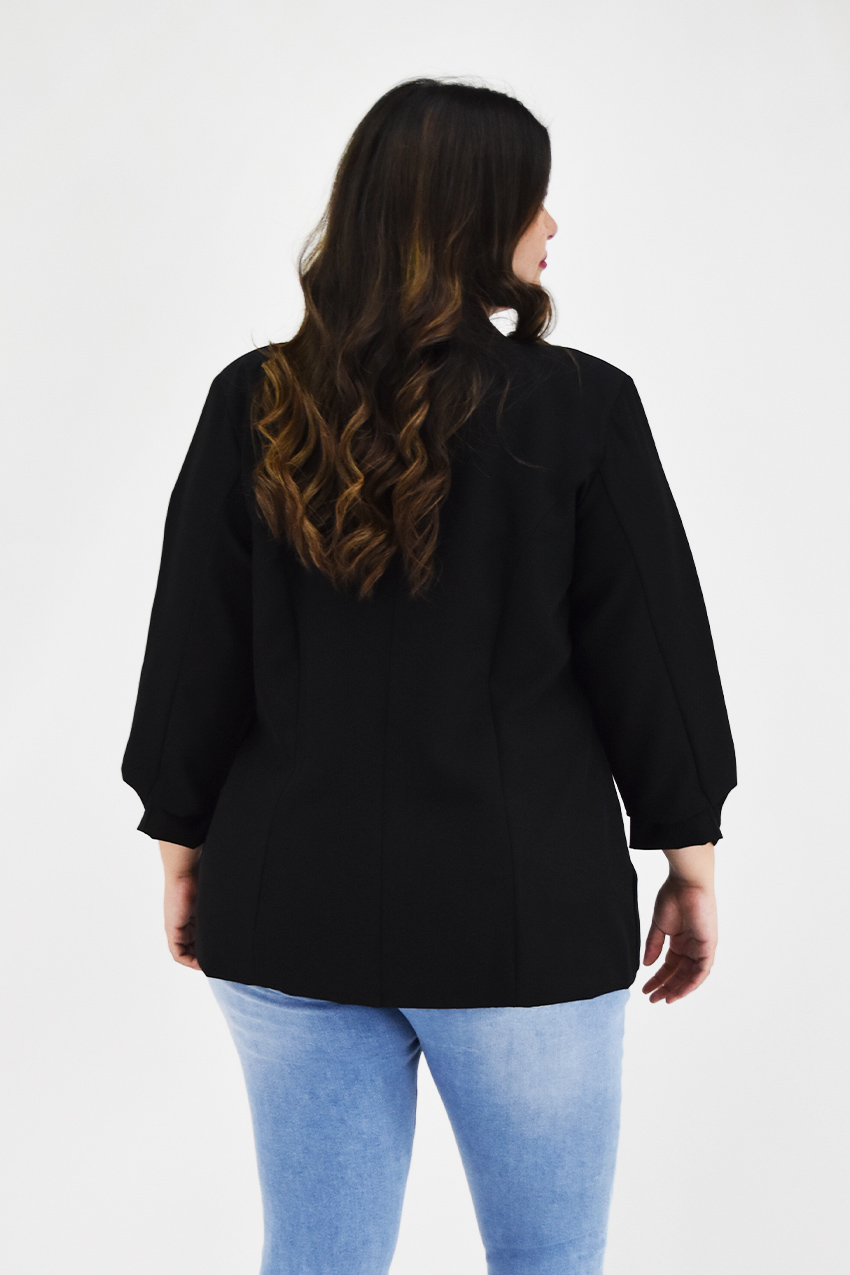 Blazer manga 3/4 Roman Fashion /Tallas Extras, 12255 (Negro) 