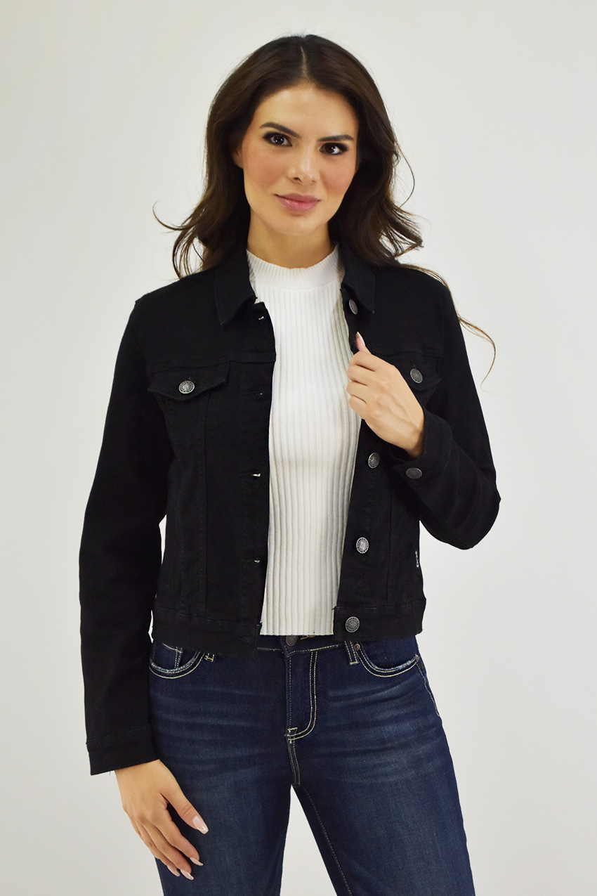 Chamarra denim clásica /Juvenil, 6476 (Negro)