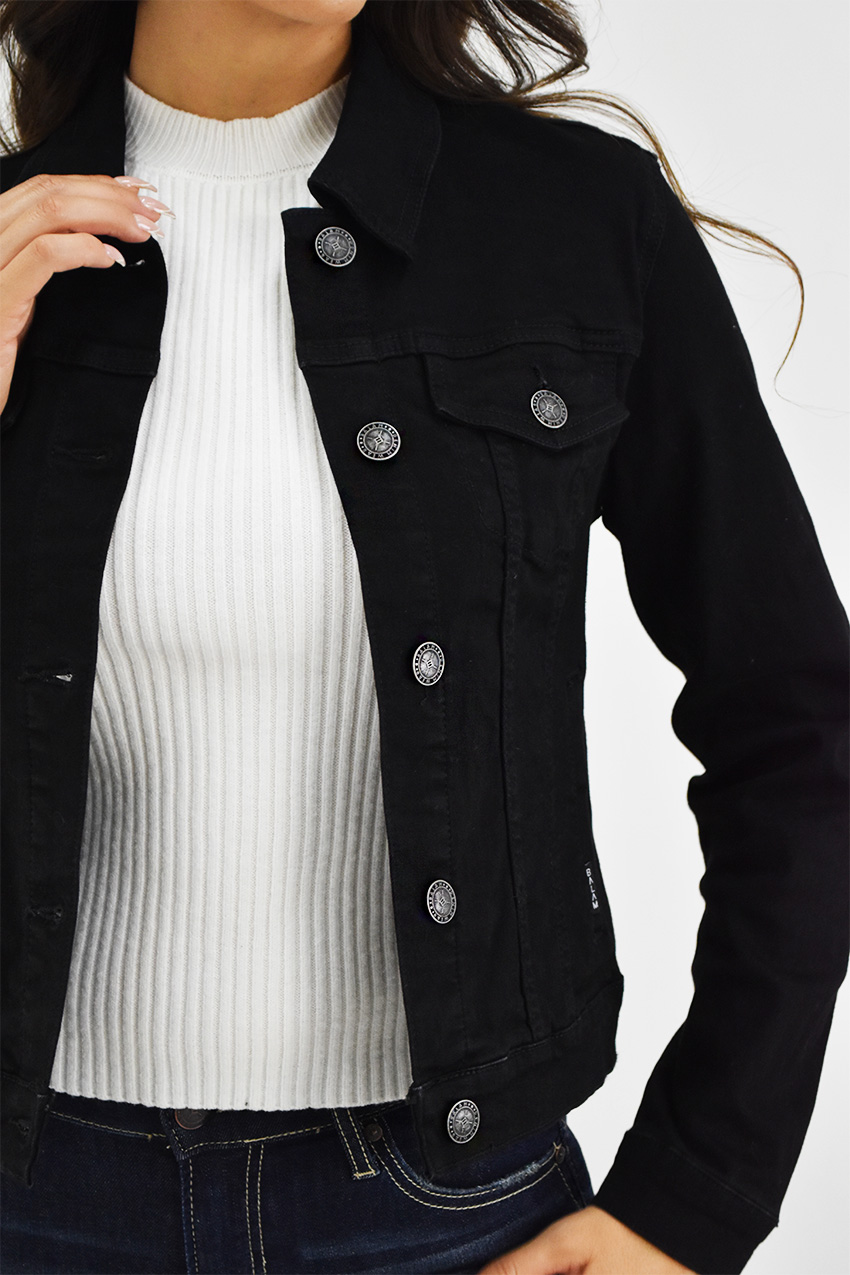 Chamarra denim clásica /Juvenil, 6476 (Negro)