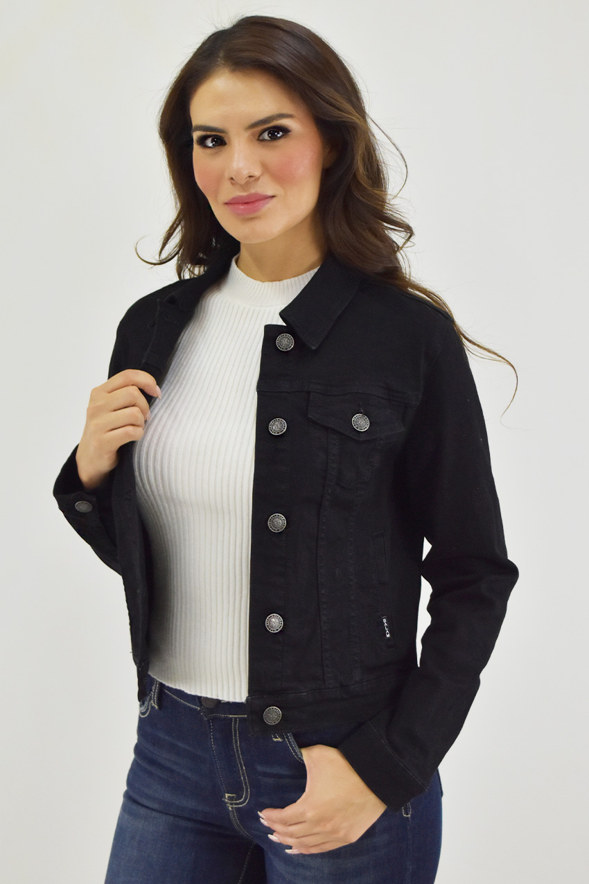 Chamarra denim clásica /Juvenil, 6476 (Negro)