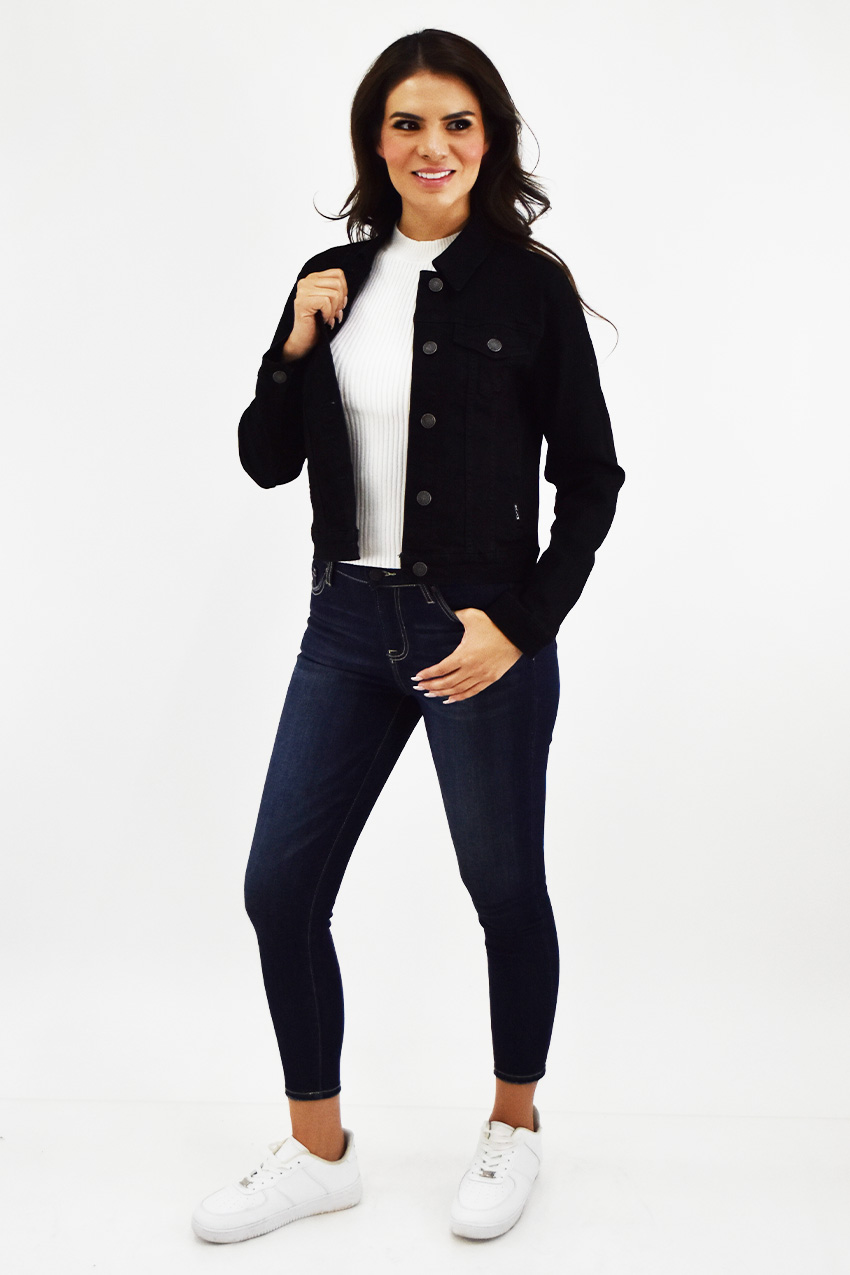 Chamarra denim clásica /Juvenil, 6476 (Negro)