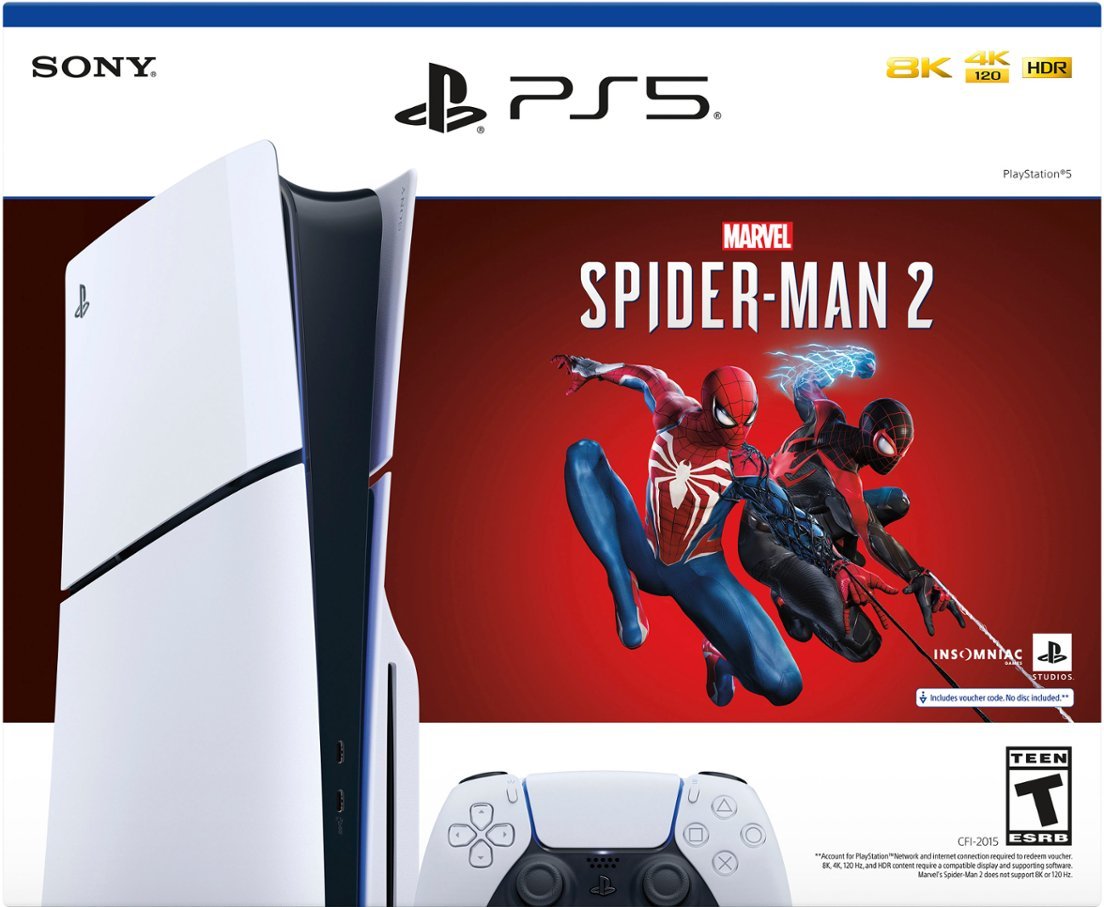 Sony PlayStation 5 Slim Console Marvel s Spider Man 2 Bundle White