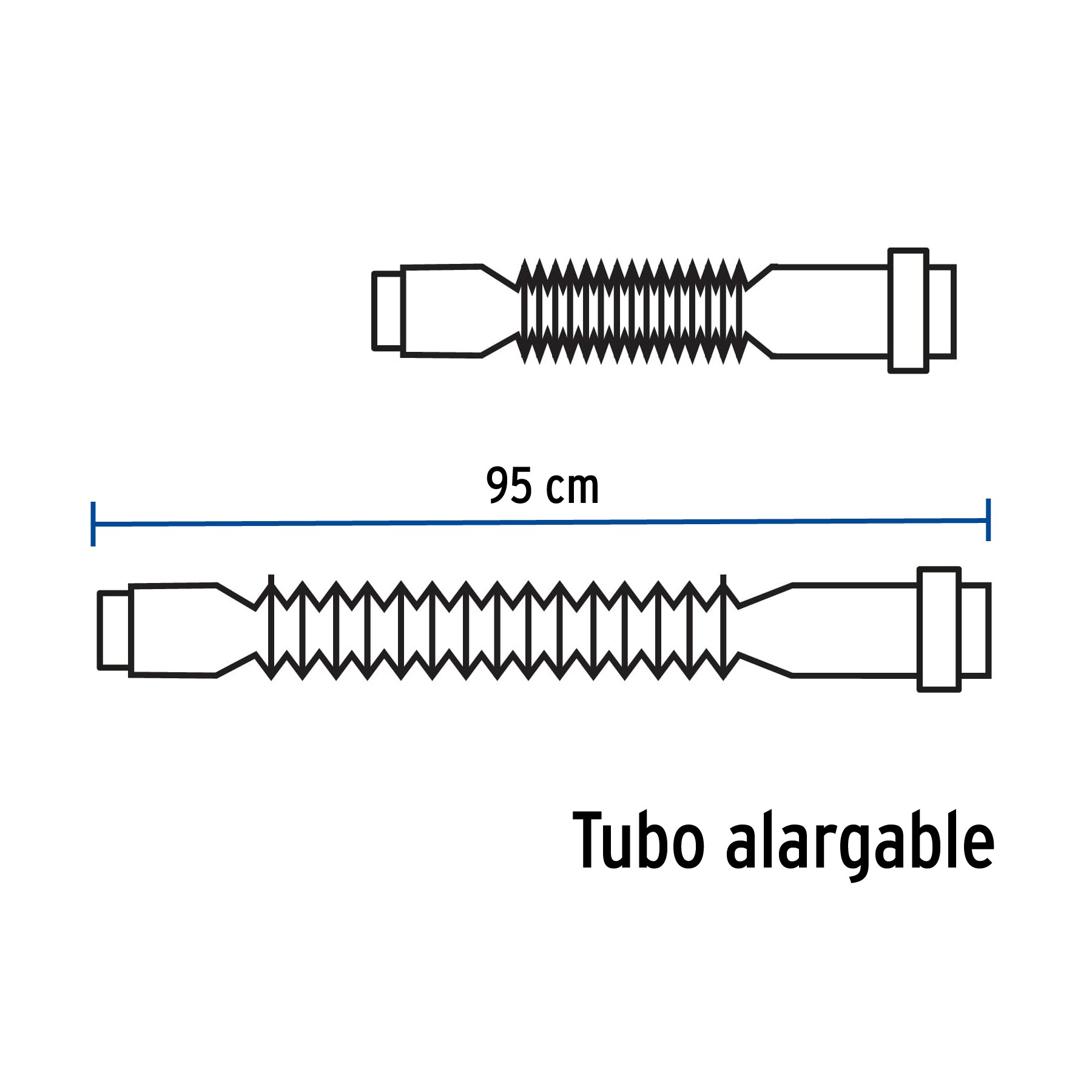 CÉSPOL FLEXIBLE, POLIETILENO BLANCO, PARA LAVABO Y FREGADERO FOSET 49509