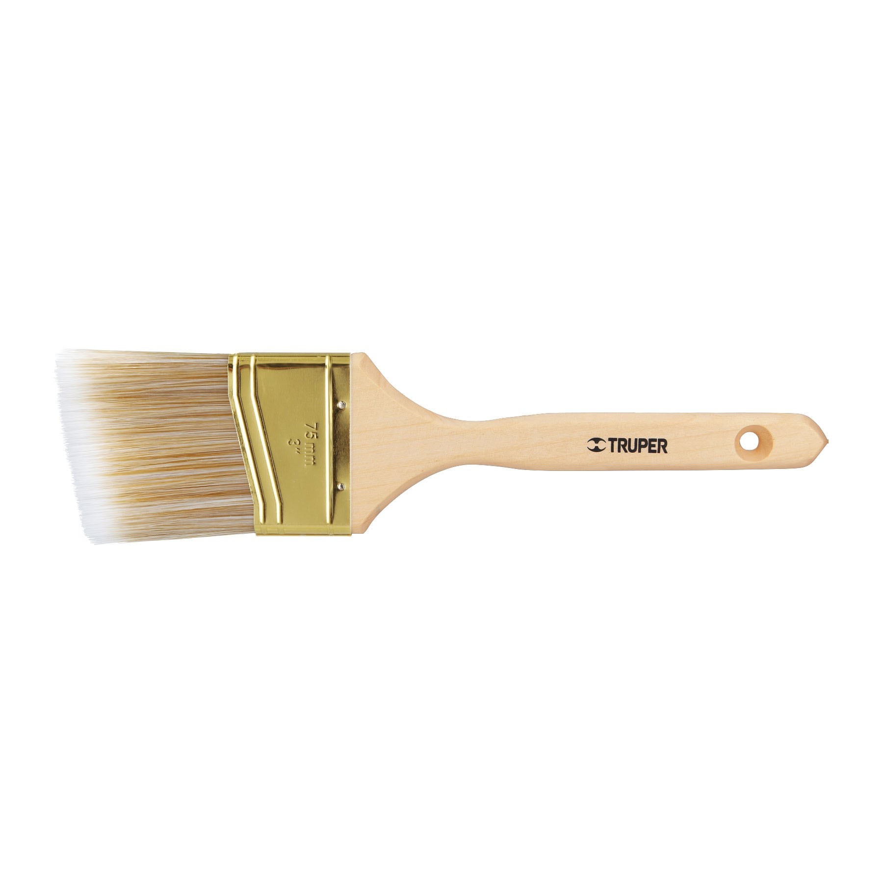 BROCHA CERDAS SINTÉTICAS 3" CORTE ANGULAR, MANGO DE MADERA TRUPER 13341