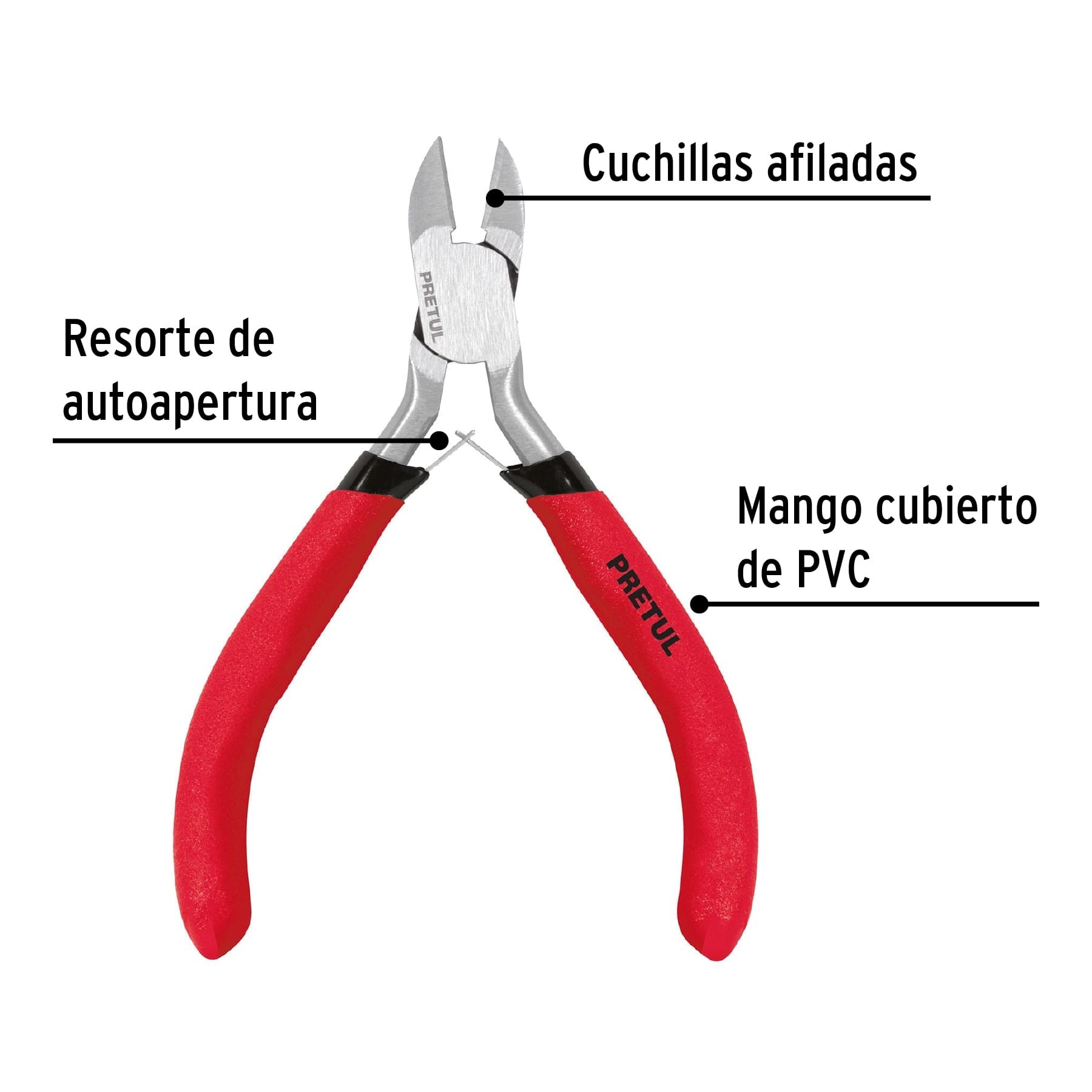 MINI PINZA DE CORTE DIAGONAL 4", PRETUL 22663