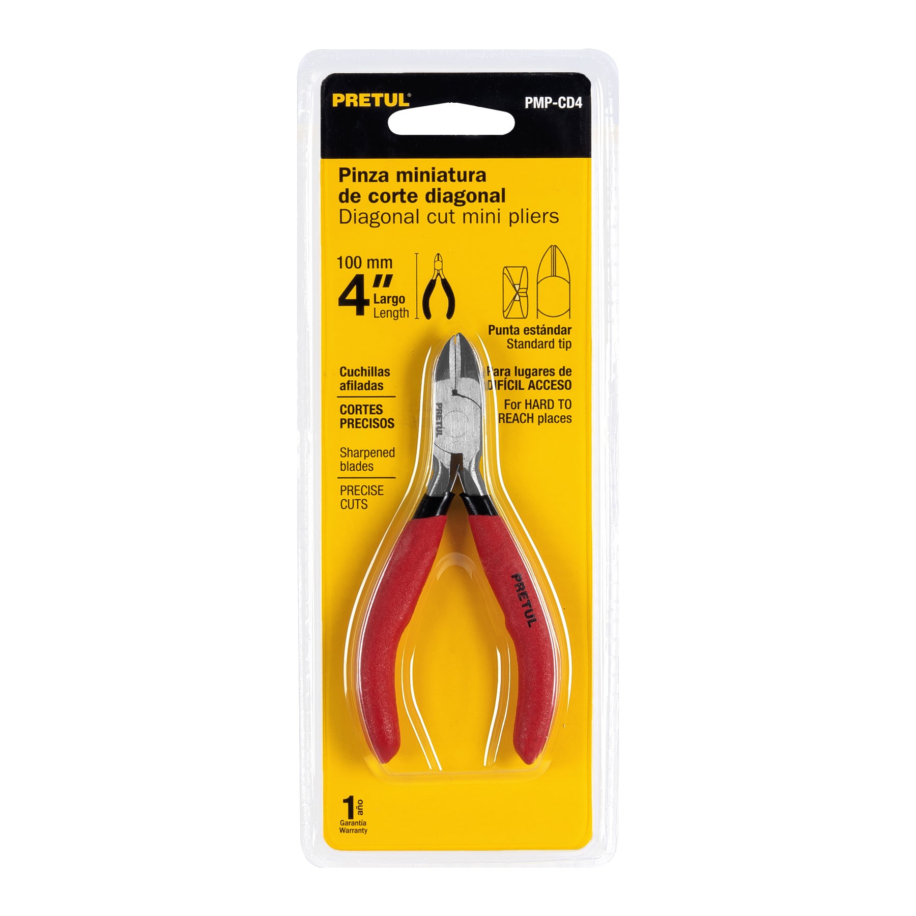 MINI PINZA DE CORTE DIAGONAL 4", PRETUL 22663