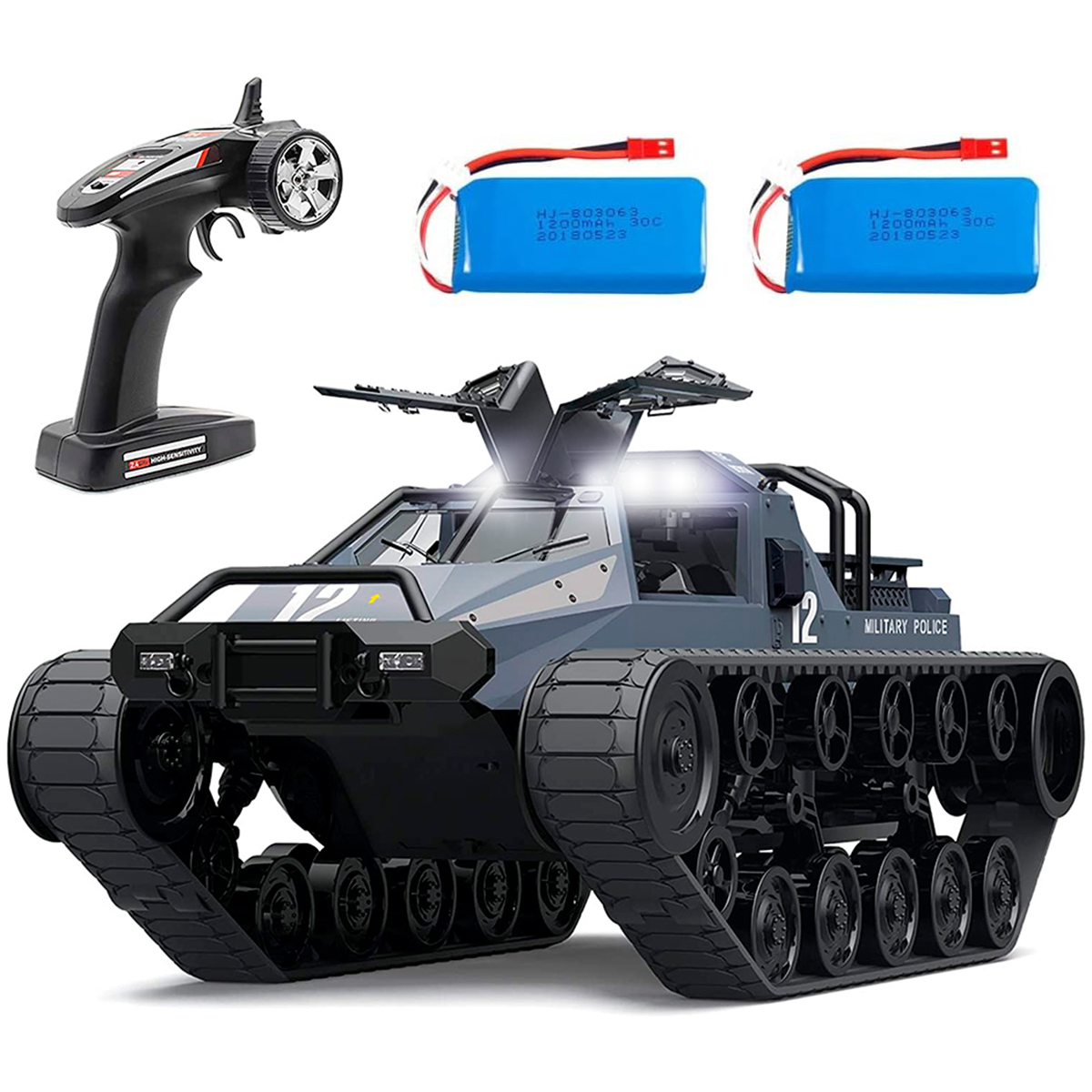 Carro de Control Remoto Tanque Guerra 4X4 RC Camioneta Todo Terreno Militar 15Km h Buggy RC SG 1203  RC con batería adicional.